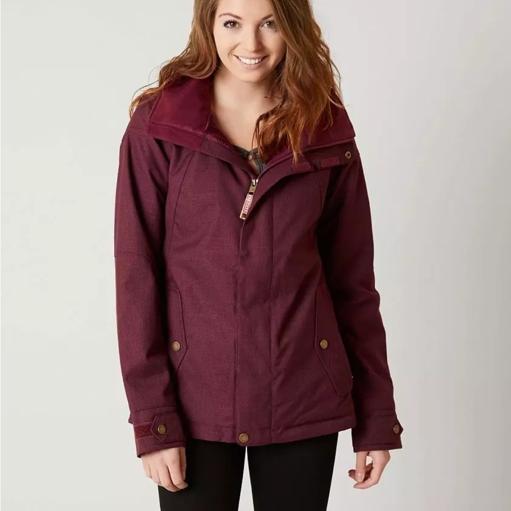 BURTON Jet Set Hooded Coat in Sangria Size Small